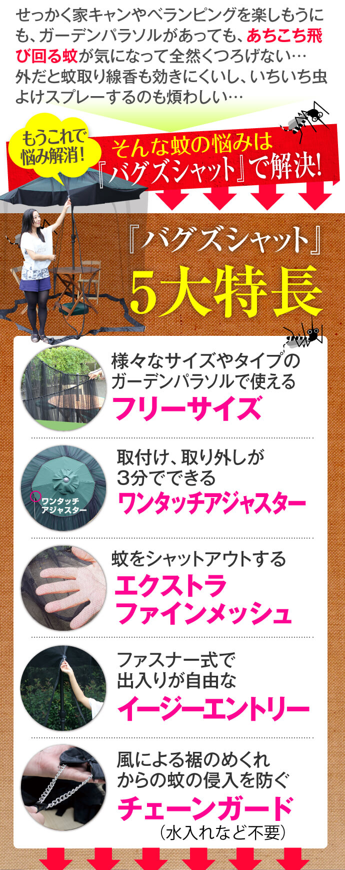 バグズシャットの5大特長詳細
